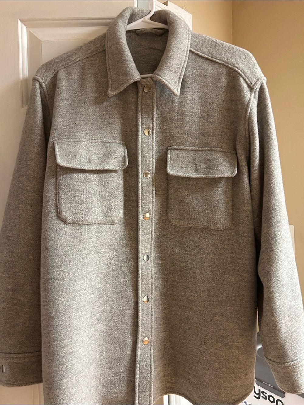 Women's Grey Utility Shirt Jacket - Overshirt Style